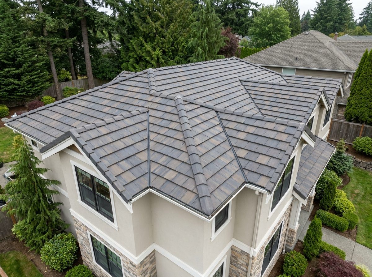 The same roof after: a new concrete tile roof &mdash; representative example